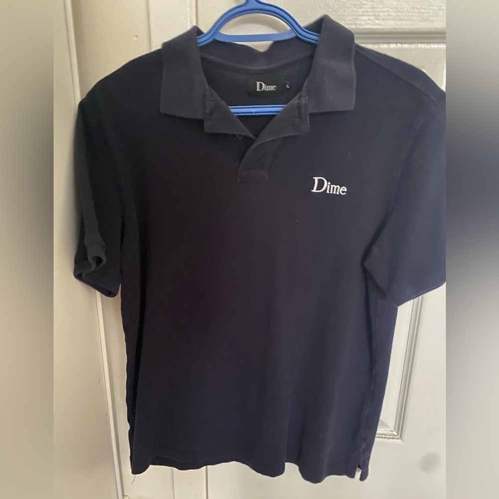 DIME MTL NAVY BLUE POLO SHIRT